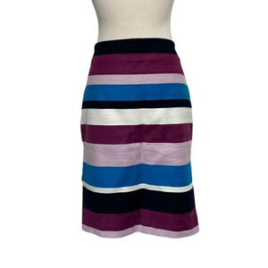 Loft 6 multicolor color block knee high double side‎ slit skirt